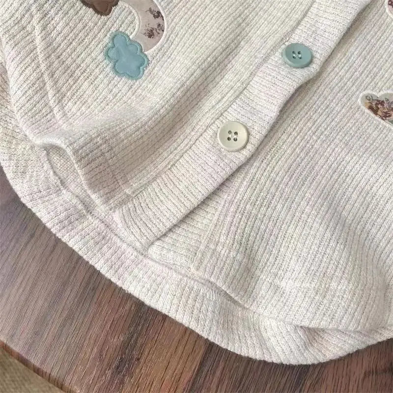 Baby Girl Knitted Cardigan, Warm Toddler Sweater Autumn Winter