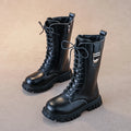 Girls Zipper Boots Warm Round Toe, Kids Autumn Winter Boots