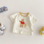 Kids 2-Piece Summer Set, T-Shirt and Denim Strap Shorts