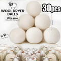 Reusable wool dryer balls, natural fabric softener alternative