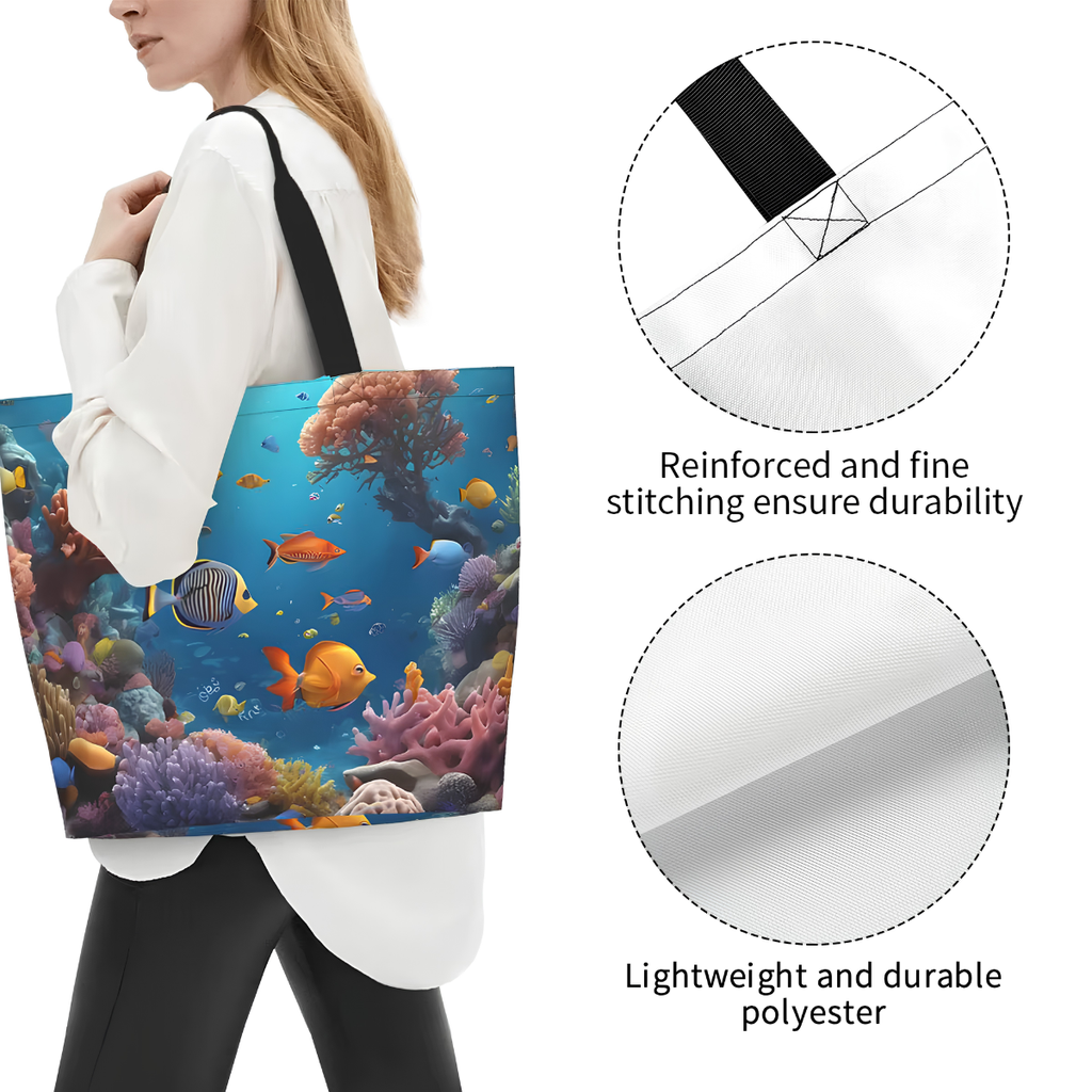 Coral reef print canvas tote bag - photo 2