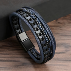 Vintage braided leather bracelet with magnetic clasp - photo 4