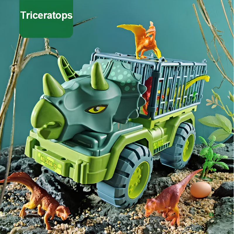 Dino transport truck toy with mini dinosaur figures - photo 4