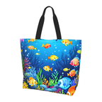 Coral reef print canvas tote bag - photo 7