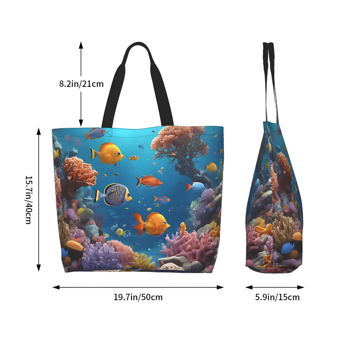 Coral reef print canvas tote bag - photo 6