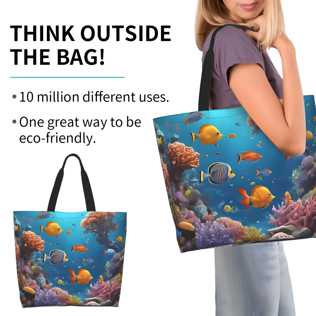 Coral reef print canvas tote bag - photo 1