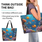 Coral reef print canvas tote bag - photo 1