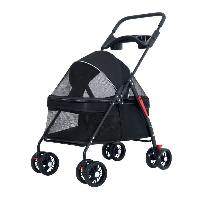 Easy-fold pet stroller for cats and small dogs - photo 1
