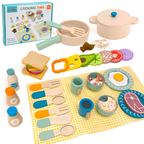 Wooden Montessori breakfast play kitchen set - photo 5