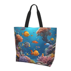 Coral reef print canvas tote bag - photo 8