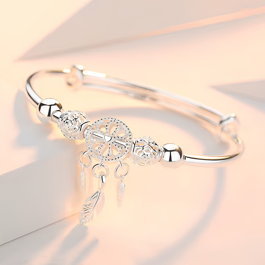 Dreamcatcher feather charm bangle - photo 5