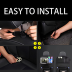 PU leather car back seat organiser with fold-out table tray - photo 5