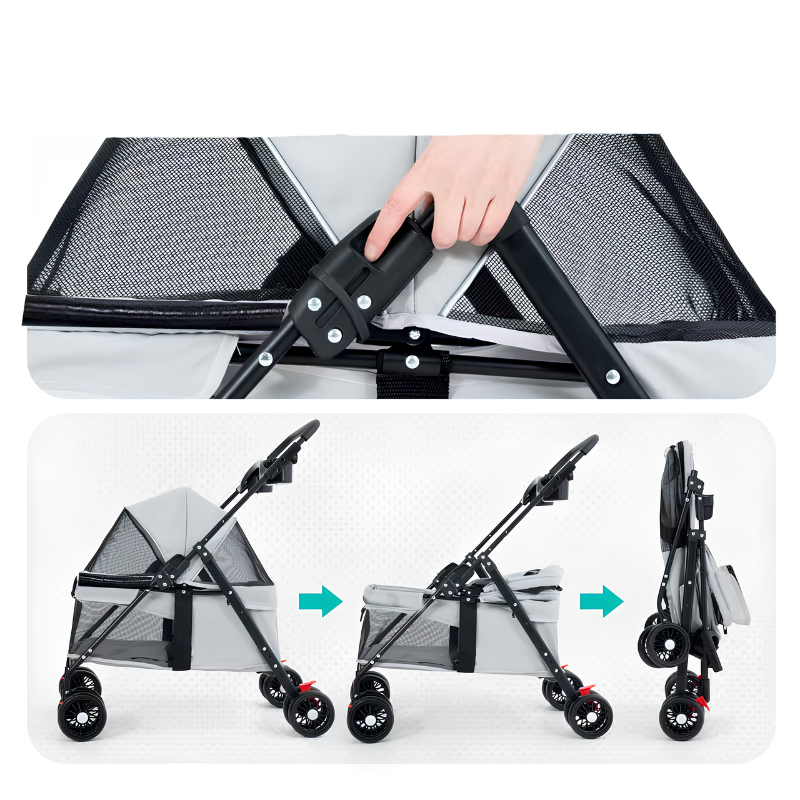 Easy-fold pet stroller for cats and small dogs - photo 5