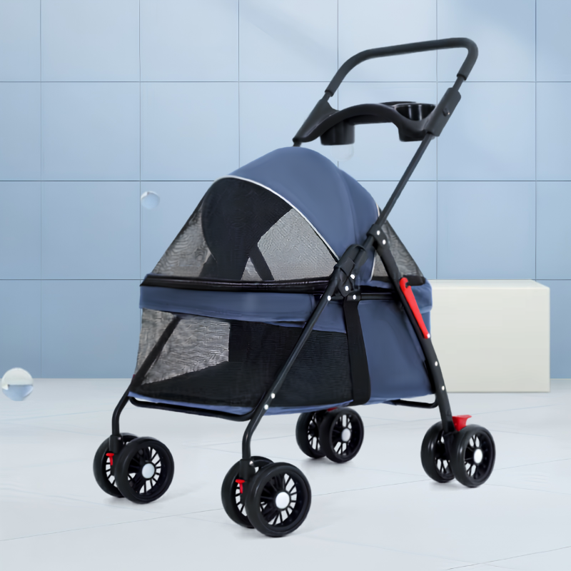 Easy-fold pet stroller for cats and small dogs - photo 2