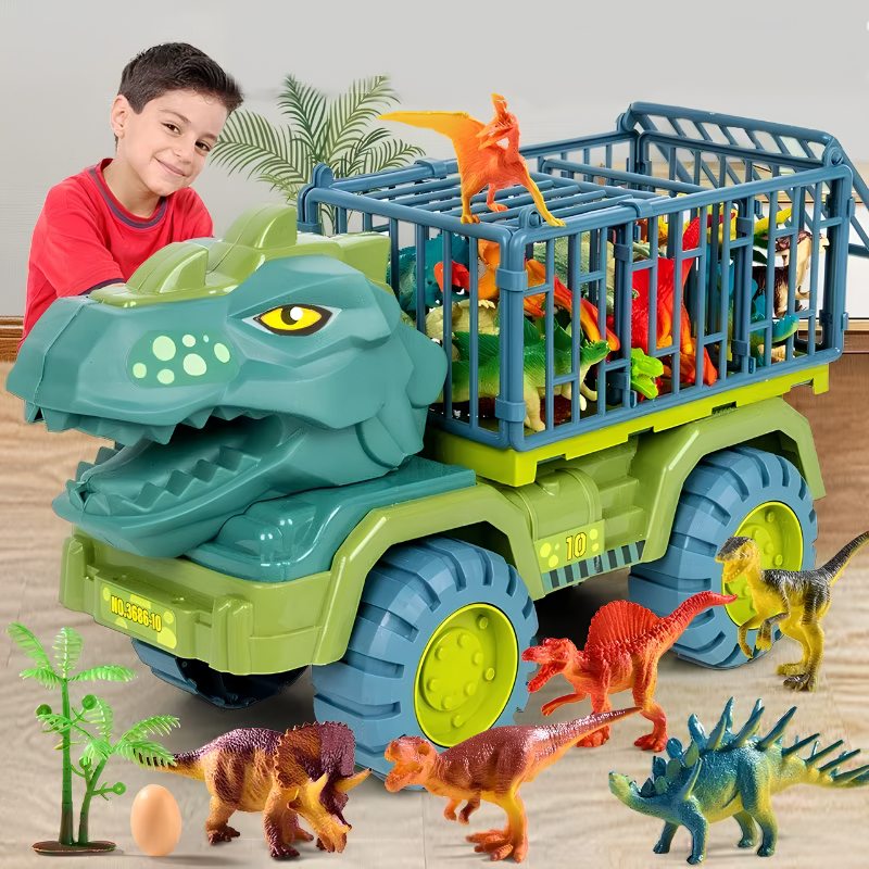 Dino transport truck toy with mini dinosaur figures - photo 2