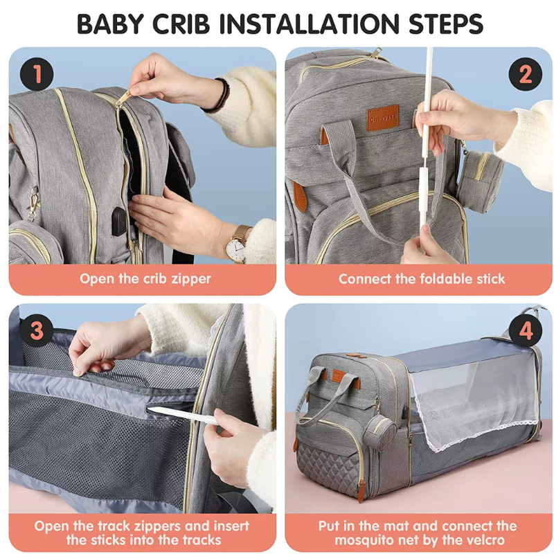 3-in-1 changing backpack with fold-out changing bed - photo 2
